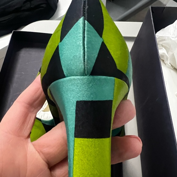 PRADA VINTAGE GRAPHIC PUMPS HEELS MADE IN ITALY 37 - Picture 10 of 11